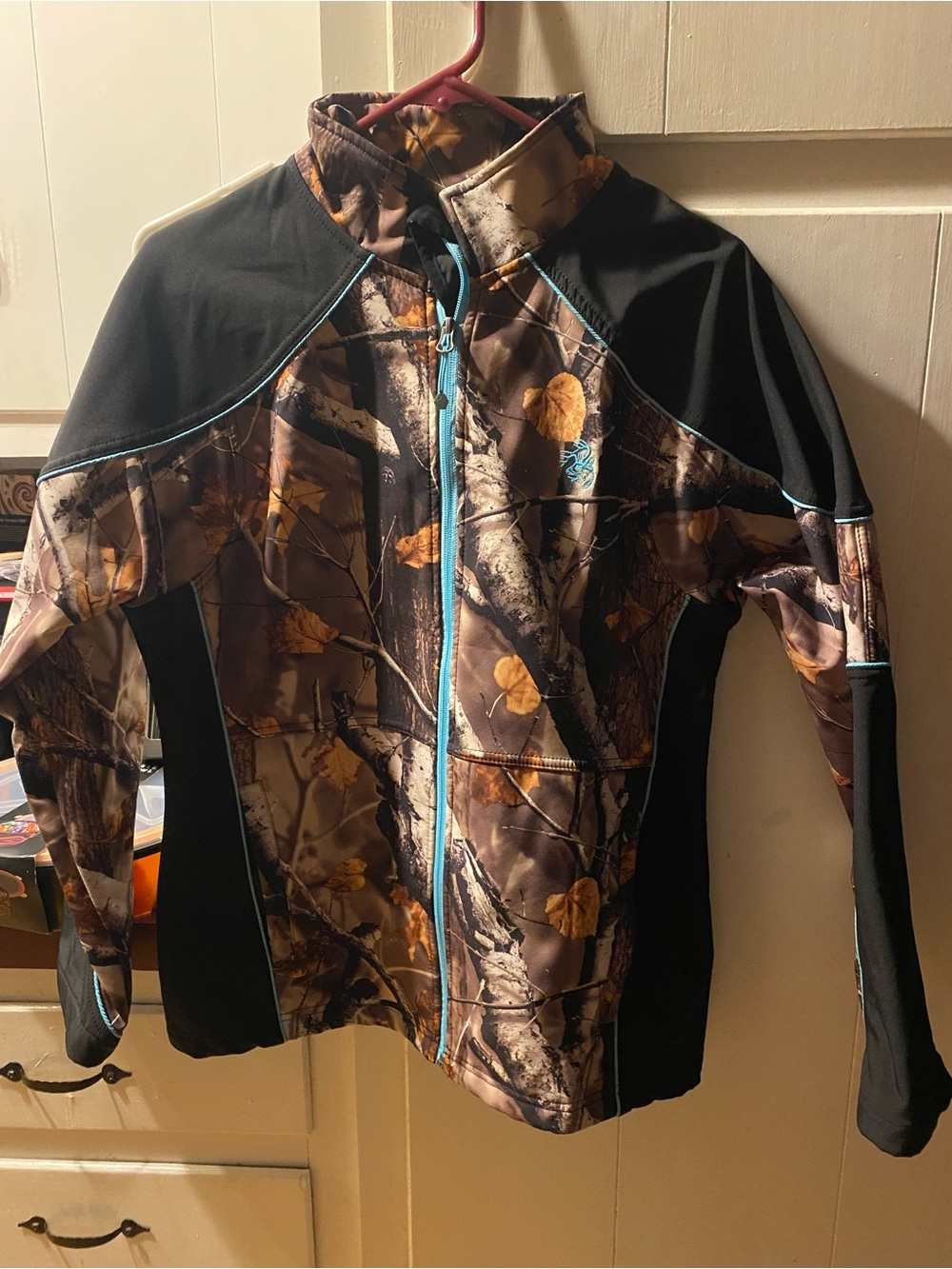 Legendary Whitetails Women's Brown Camo Utility Jacket with Black Panels